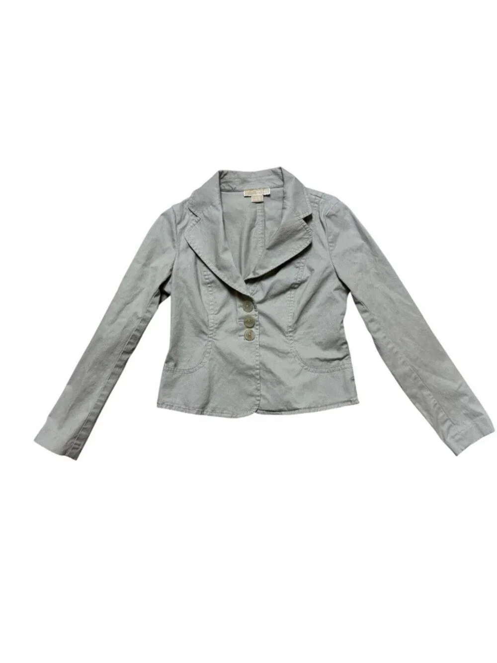 Michael Kors Khaki Blazer Womens M Cropped Stretch Jacket Casual